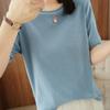 IHUASU Women's Summer Knitwear Short-sleeved Loose Hundred Bottoming T-shirt Tops