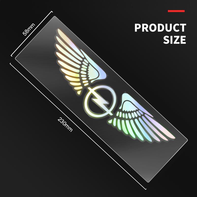 VKXG1 Colorful Reflective Laser Angel Car Window Rear Trunk Rearview Mirror Sticker For Opel OPC Astra K Vectra Corsa Zafira Insignia
