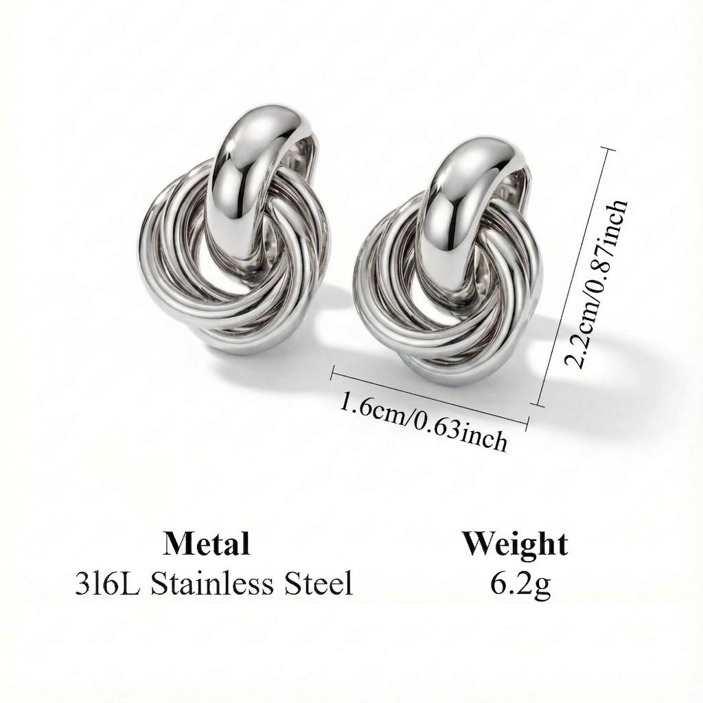 Twists Gold Silver Color Knot Hoop Korean Earrings for Women Shiny Plating Trendy Earring Butterfly Stud Cute Daily Jewelry