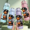 1PC Dachshund Puppy Dog Print 750ml Color Plastic Sports Water Bottle Leakproof Flip Straw Lid Suitable for Sports Office Home Use