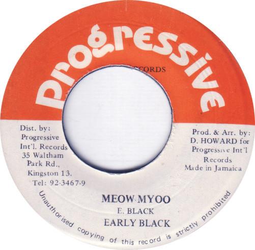 

7inch Record EARLY BLACK Meow Myoo NONE Progressive Int Jamaica Reggae Ska Dub Used