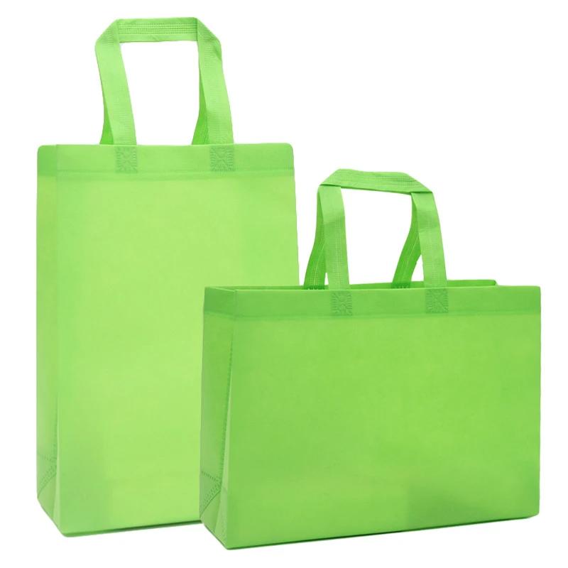 10PCS Colorful NonWoven Reusable Tote Bags  Large Eco Friendly Storage for Shopping Custom Logo (Extra Fee) Cloth Fabric Pouches
