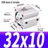 SDA Mini Pneumatic Cylinder, High Thrust, Thin Type, Bore Sizes 20/25/32/40/50