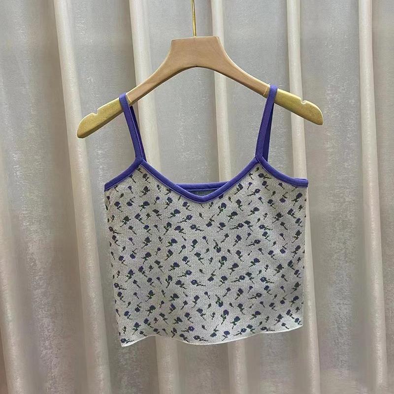 Pletené tílko pro ženy, pletené tílko, krátké tílko, dívčí pletené tílko bez rukávů, krátké tričko pro ženy
