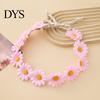 Children Stage Performance Headband Daisy/Sunflower Wreath for Women Girls, Adjustable Floral Crown Cute Macaron Color Flower Beach Vacation
