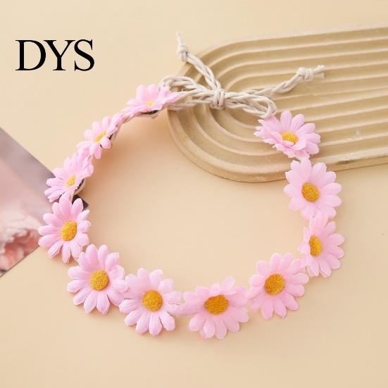 Children Stage Performance Headband Daisy/Sunflower Wreath for Women Girls, Adjustable Floral Crown Cute Macaron Color Flower Beach Vacation
