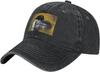 Loon Bird Print Washed Denim Baseball Cap Adjustable Cotton Sun Protection Casual Hat for Men Women
