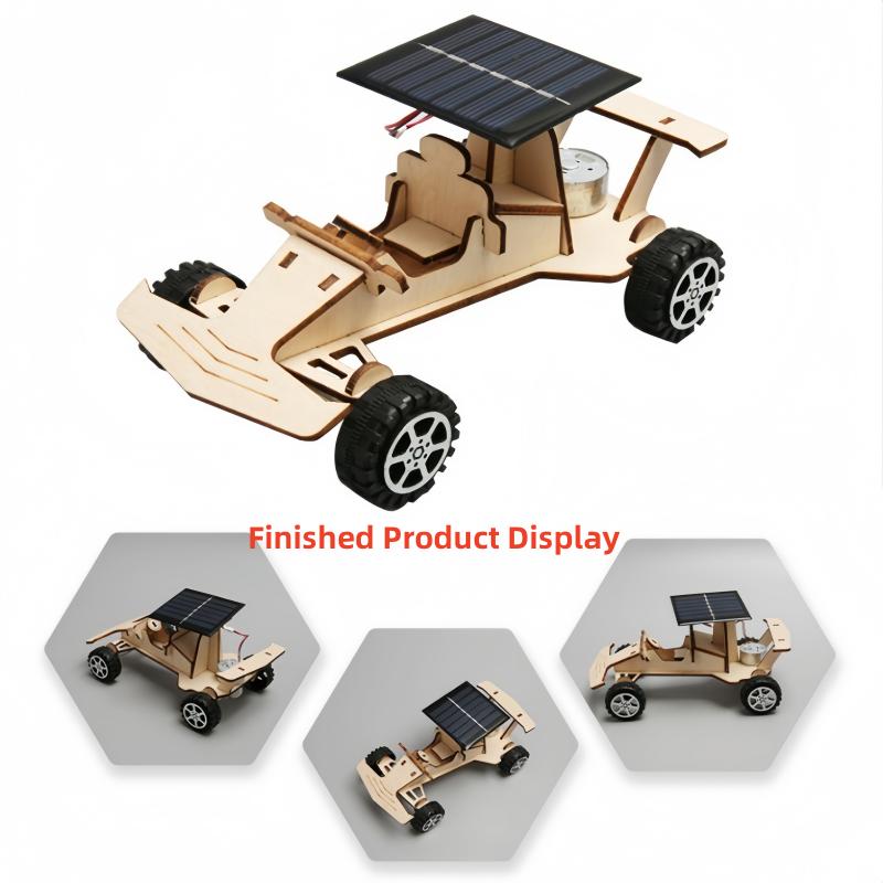 Solar Racing Car Exploration Vehicle Children's Diy Hand-Assembled Model Diy 3d Wooden Puzzle Scien And Education Toys
