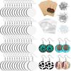 ZOCONE 60 Pcs Sublimation Earrings Blank Bulk, Sublimation Printing Earrings Unfinished Rectangular Heat Transfer Earring Pendant with Earring Hooks