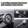 Hygienic Hanging Toilet Brush System with Shatterproof Glass Housing Simple Styles Wall Mounted Toilet Cleaning Set