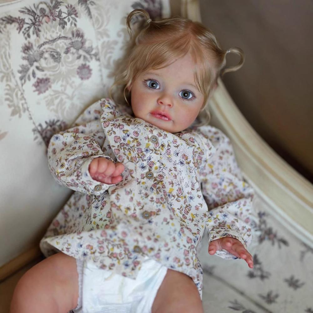 Oryginalna marka Reborn Lalka dla Malucha Sue Sue 24'' 60cm Miękka bawełna Wypchane Tkaninowe Ciało Lalka Reborn Real Jak 3D Malowana Skóra Noworodka Lalka dla Dzieci
