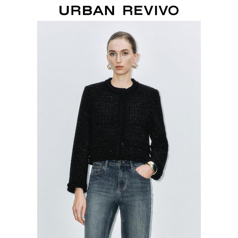 

Женский твидовый жакет UR 2025 с круглым вырезом Madeline XL