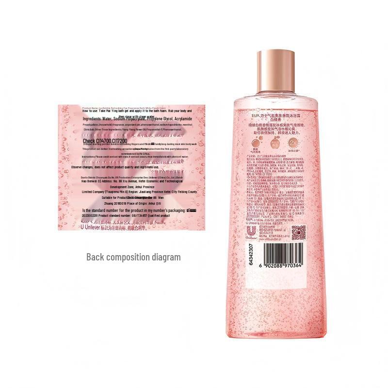 Lux White Peach Scent Bubble Refreshing Shower Gel