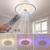 100W Modern LED Ceiling Fan Light App and Remote Control Mute 3-Speed Adjustable Speed Dimmable Ceiling Light for Living Room 220V