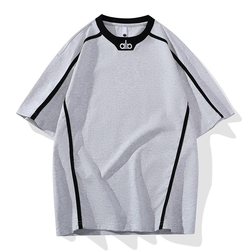 Contrast Striped Short-sleeved T-shirt Thin Breathable Round Neck T-shirt 2XL