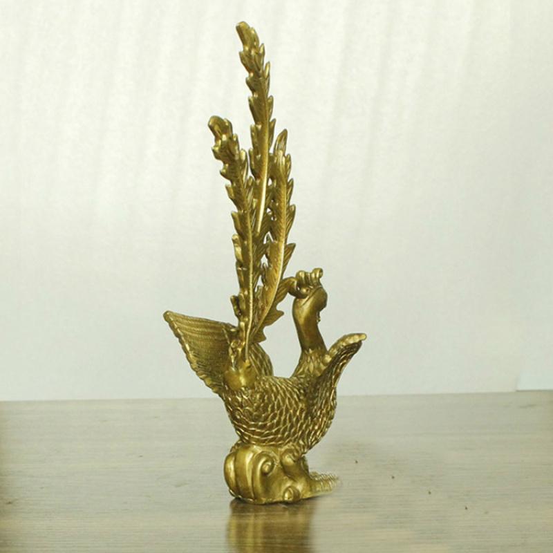Messing Phönix Ornament Suzaku Dekoration Metallhandwerk Wasser Zuhause Kupferwaren Großhandel