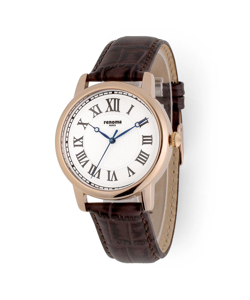 Montre Classique Homme Lenomasigye à Chiffres Romains Cuir Re5455M