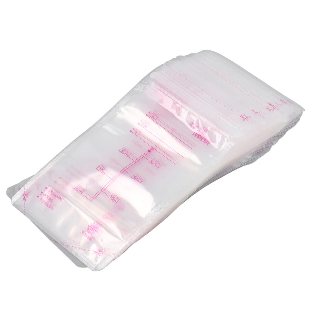 30 Stück Muttermilch-Aufbewahrungsbeutel 200 ml Einfach zu bedienen Baby-Grundausstattung Doppelt versiegelte Milchaufbewahrungsbeutel zum Füttern Gefrierschrank