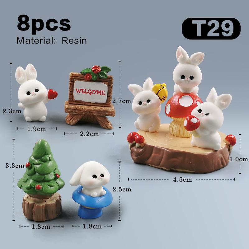 2026 Hot Easter Christmas Rabbit Figurine Landscape Home Kawaii Room Decor Miniature Fairy Garden Decoration Accessories Modern