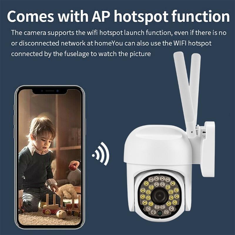 Cheap 1080P 5Ghz&2.4Ghz Wifi Outdoor IP Camera 28Leds Wireless Motion Detection PTZ Camera Full