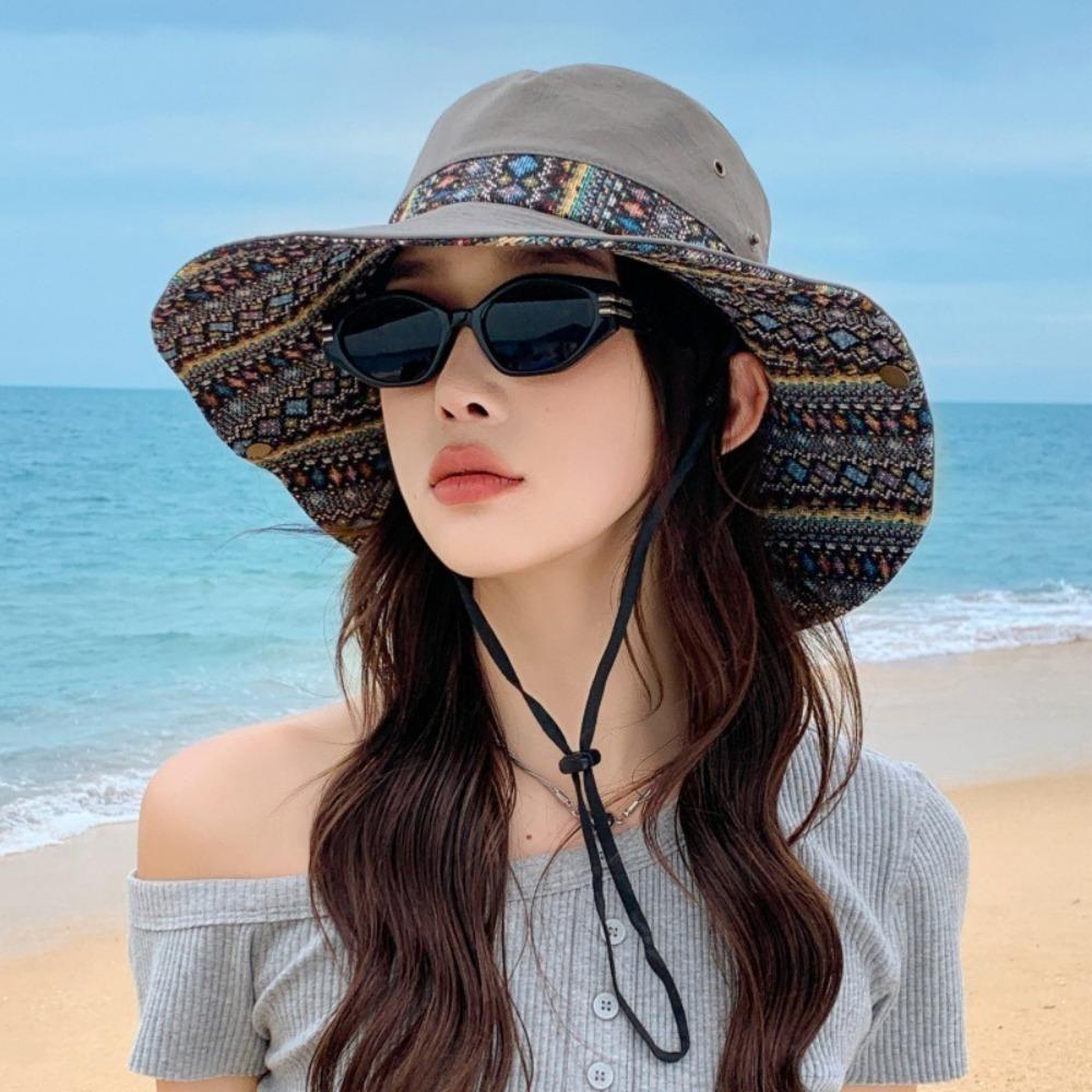 Adjustable Fishing Cap Anti-UV Beach Hat New Western Cowboy Hat  Summer