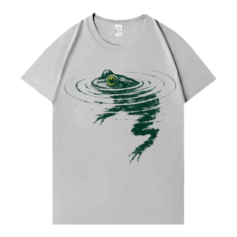 Funny Frog Meme Trendy Graphic Print Short Sleeve Tee Shirt Hot Sale Streetwear Unisex Women Harajuku Crewneck Tshrit Unisex