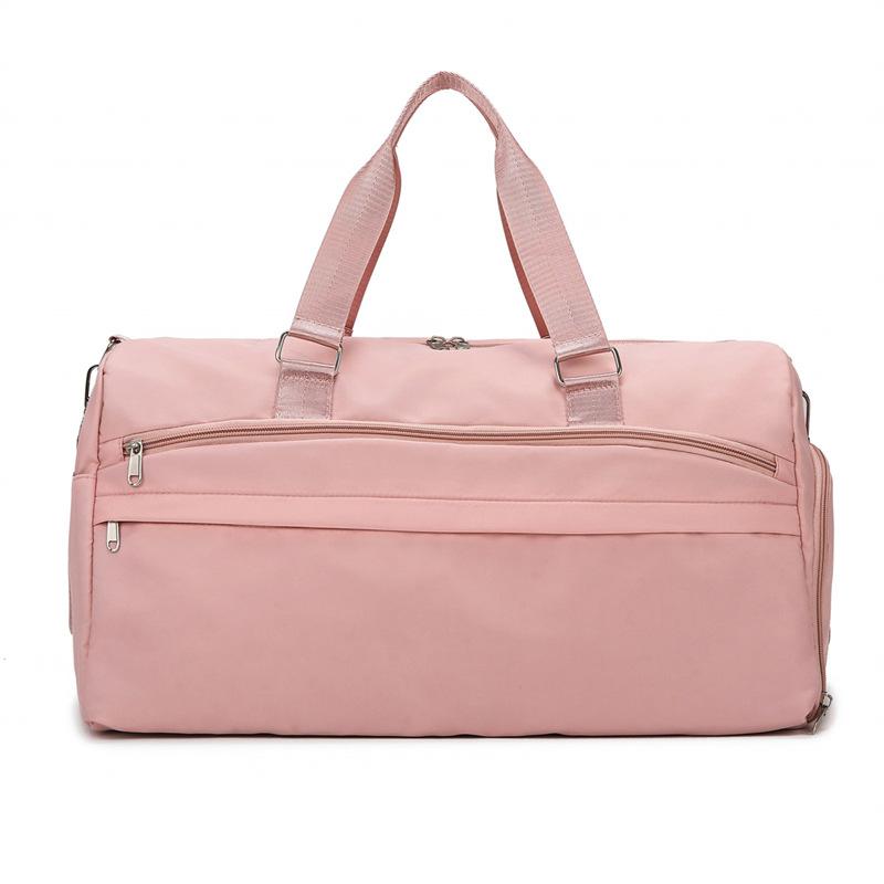 Dry and wet separation leisure travel bag, hand-held shoulder bag, solid color yoga fitness bag, large-capacity outdoor sports training bag