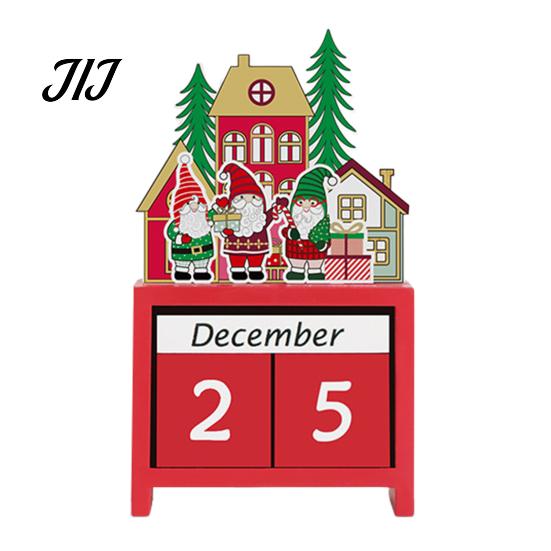 Nordic Style Christmas Decor Countdown Blocks, Desktop Advent Calendar with Movable Season Home Days Until Xmas Ornament for Office Gift Kids