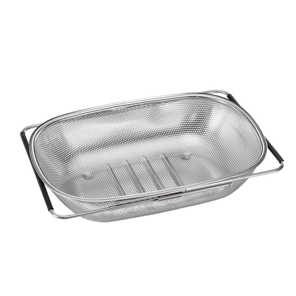 Non-slip Handle Sink Drain Basket Scalable Vegetables Draining Racks Strainer Basket  Rinse Fruit