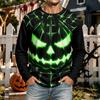 Men's Halloween Neck Long Sleeve Shirt for Casual Comfort