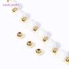2MM-8MM 18K Gold Plated Round Ball Beads Spacer Beads Brass Metal Loose Beads For Making Bracelet DIY Jewelry Making Accessories