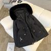 Parka une pièce, Trois ports, Manteau court en coton pour femme, Manteau en coton d'hiver, Veste, Manteau d'hiver
