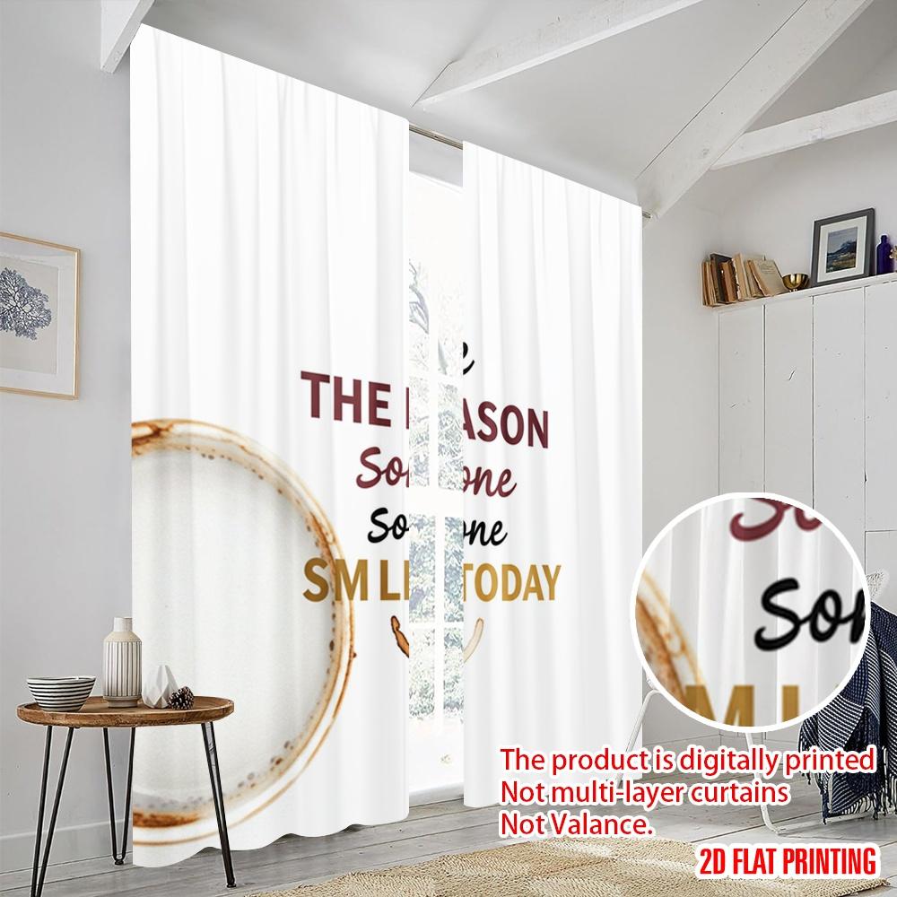 2 Stück 2D Flachdruck Vorhänge Sei ein Grund für jemandes Lächeln heute Polyester Ohne Strom 0 Perfekt für Innenfeiern
