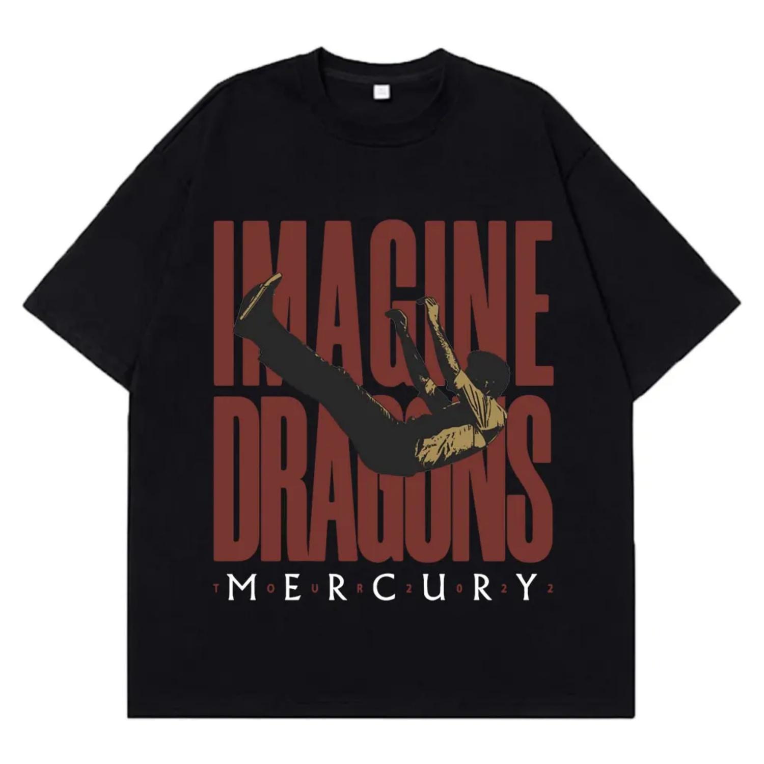 

Imagine Dragons Mercury Tour Concert T Shirt Hip Hop Rock Band Tshirt Men Women Harajuku Cotton Loose Short Sleeve Top Unisex S разноцветный