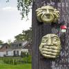 Funny Tree Face Outdoor No Hear No See No Speak Face Statue Garden Tree Hugger Yard Art Decorations for Home Wall Fences Door