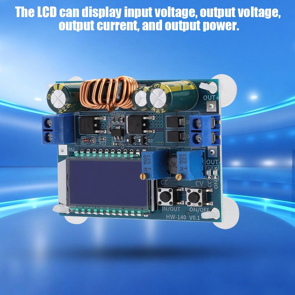 HW 140 Einstellbares Boost-Buck-Spannungsreglermodul LCD Digitalanzeige mit Kühlkörper