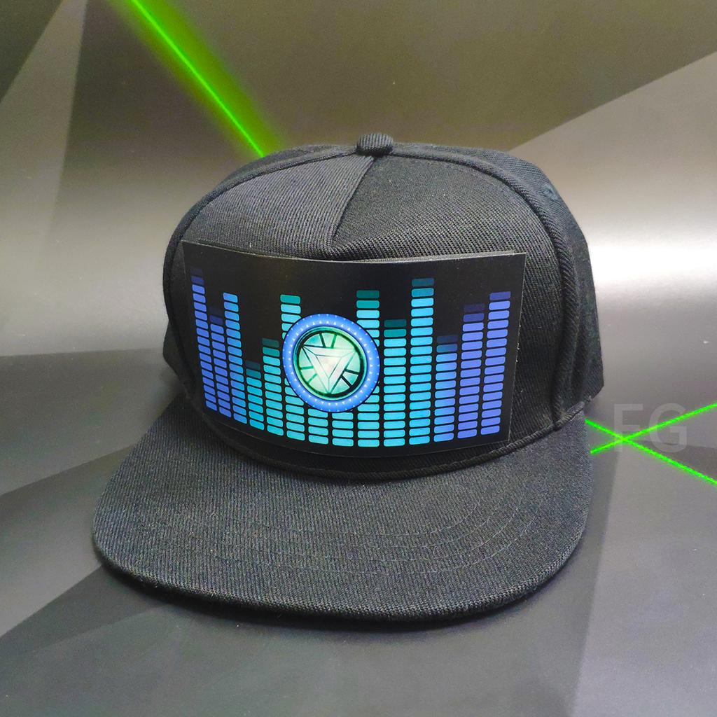 High Quality El Sound Activated LED Light Baseball Cap-Character Design Sports & Outdoor Use Party Cap