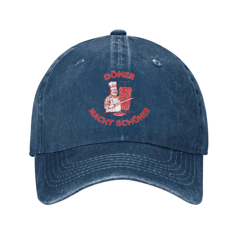 Retro Doner Kebab Baseball Cap Unisex Distressed Denim Headwear fast food german Outdoor All Seasons Travel Adjustable Caps Hat