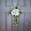 Yousheng Artificial Lily Wreath for Door Wall Faux Floral Hanging Decor for Home Garden Church Rustic Religious Ornament for Spring Easter