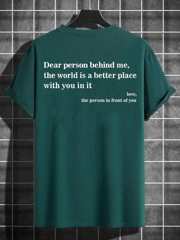 

Unisex s Letter Print Drop Shoulder T-Shirt L