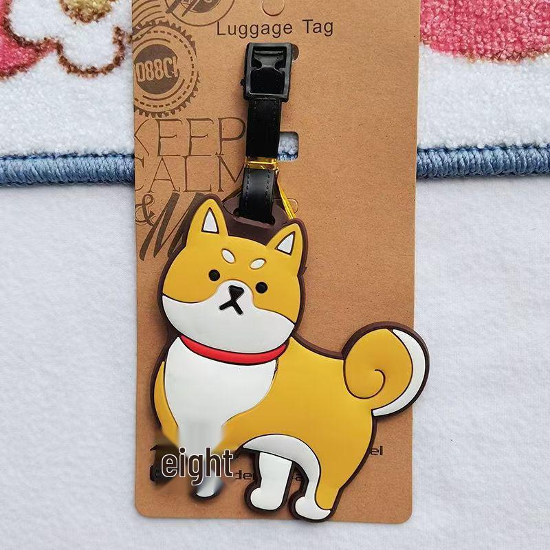 Etichetă moale din cauciuc pentru bagaje, cu desene animate: Bichon Maltez, Golden Retriever și Corgi