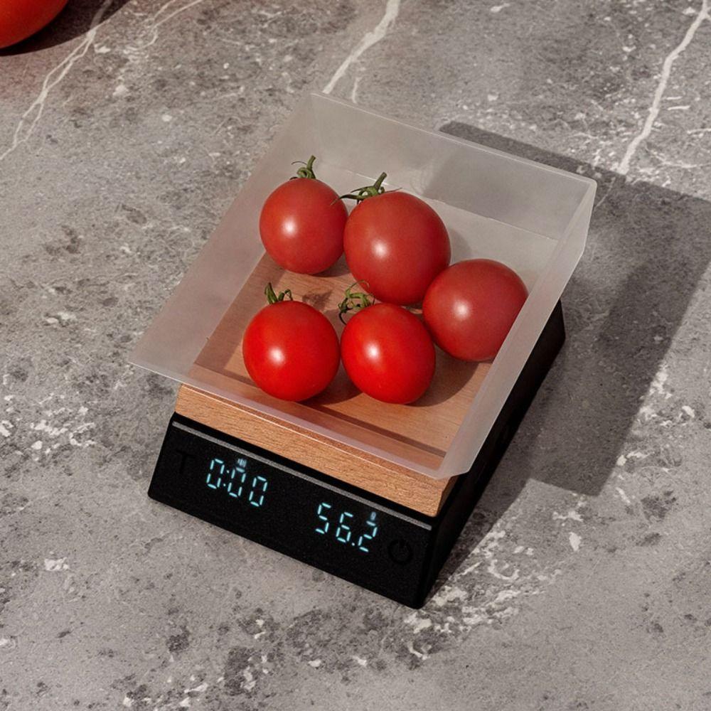 LED Mini Wooden Tea Scale Type-c Precision Tea Scale Electronic Tea Scale  Coffee Weighing