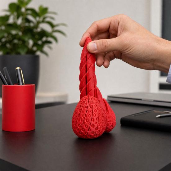 3D Printed Twisting Strawberry Toy, Stress Relief Slippery Strawberry Toy, Articulated Spiral Rotating Fruit Fidget Toy for Kids Adults