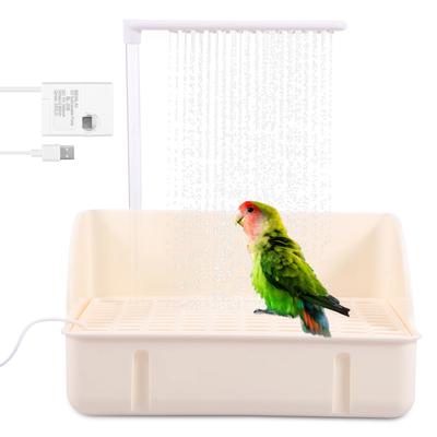 Automatic Pet Bird Bathtub Enduring Parrot Bath with 360 Degree Rotating Shower Head Splashproof Pet Shower Cubicle for Cockatoo