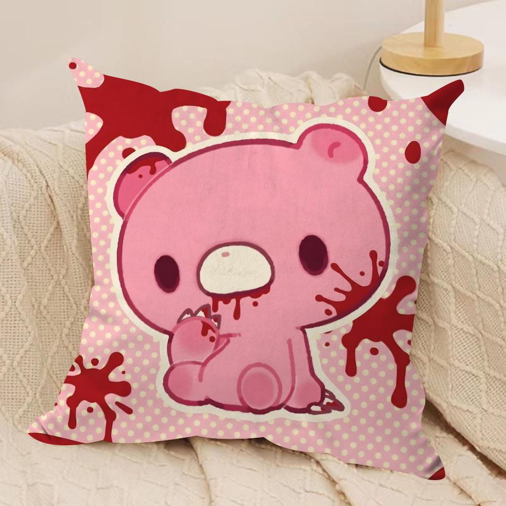 Cartoon G-GloomyS Bear Cushion Cover Soft Plush Fabric Double-Sided Printed Sofa Cushion Cover for All Seasons Home Decor Gift
