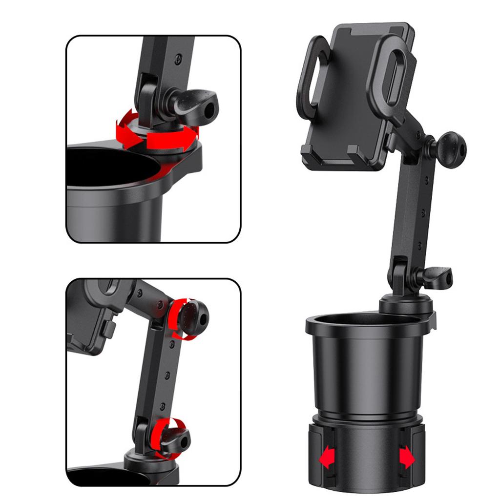 Cup Holder Phone Mount Car Accessory For Secure Navigation Drink Storage Sleek Design For Phones Cups Compatible With Vehicle Cup Holders