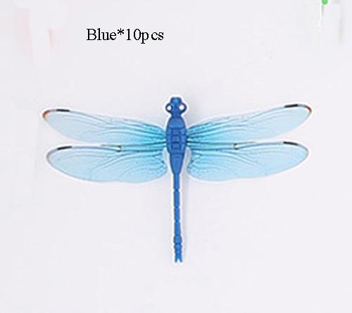 10Pcs/Set 3D Dragonfly Wall Sticker For Wedding Window Gardening Floral Decoration Home Decor 3D Magnet Fridge Stickers