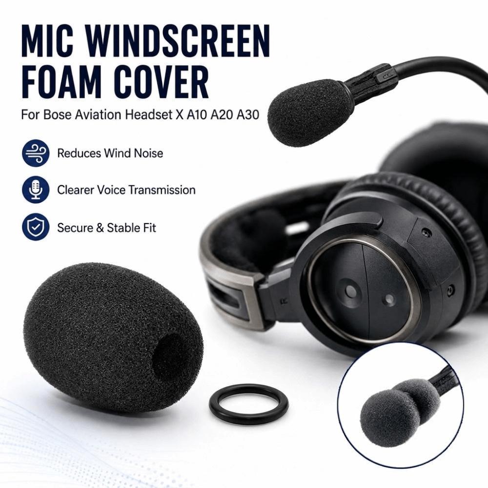 1pcs Foam Mic Windscreen Cover for Bose Aviation Headset X A10 A20 A30 Aviation Headset Accessories