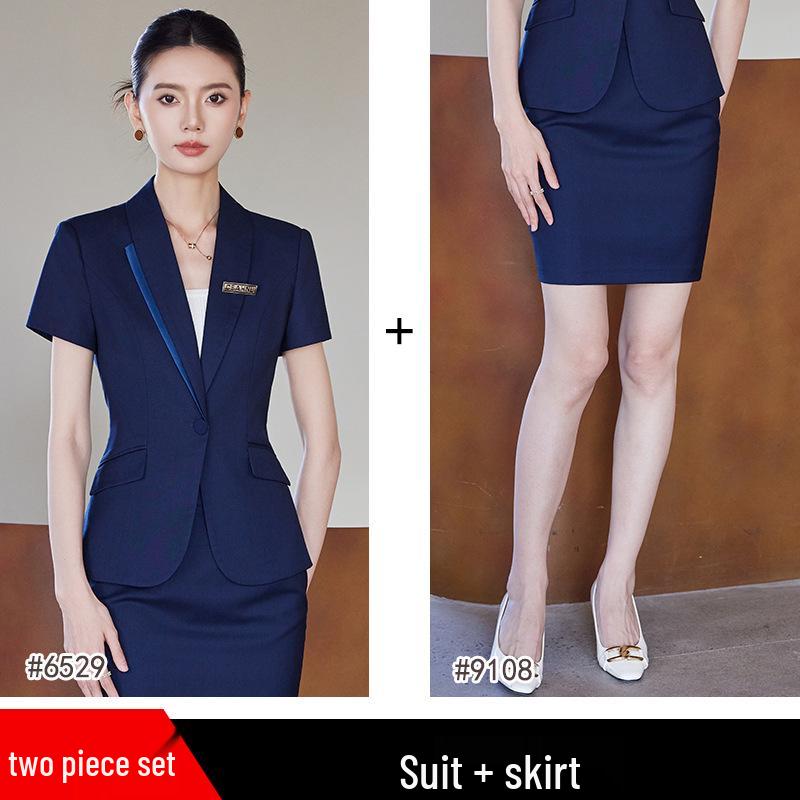 

Элегантный женский костюм - Блейзер и облегающая миди-юбка - Весна 2025 XXXL