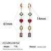 Women's Pendant Necklace Stainless Steel Colorful Zircon Waterproof Non-fading Chains Charms Necklace for Gift